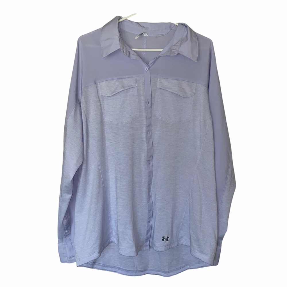 Under Armor Button Down Blue Shirt